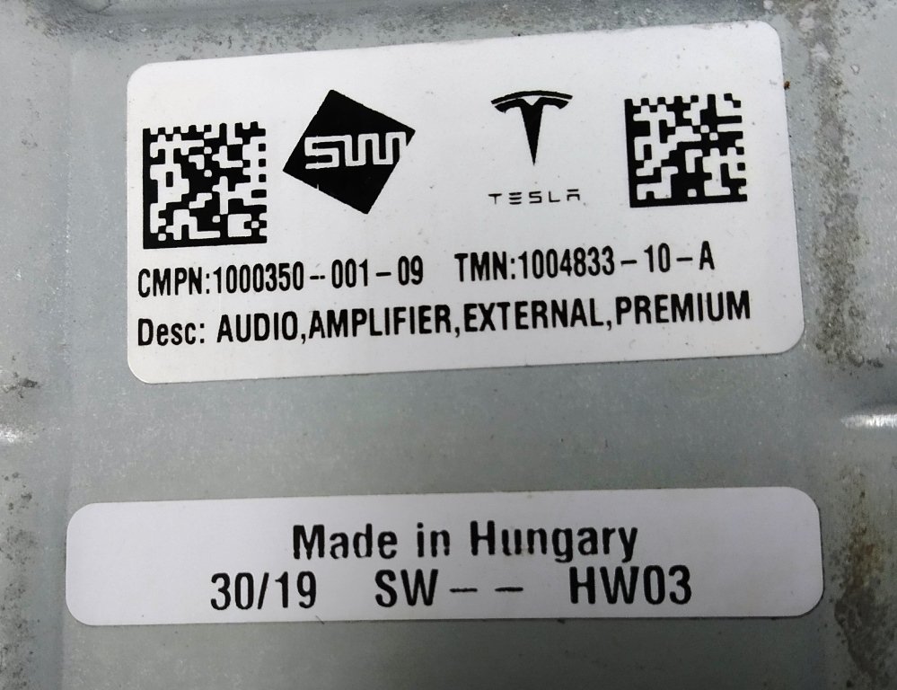 11 1004833-10-A z 오디오 증폭기 PREMIUM (복원 중) Tesla 모델 XS REST 1004833-10-A